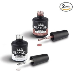 Valmy GlamGel Gel Polish UV/LED – Packung mit 2 semi-permanenten Nagellacken zur Dekoration, professionelle Nägel, lange Lebensdauer, für UV- oder LED-Lampen, Moonlight und Cocktail, 15 ml