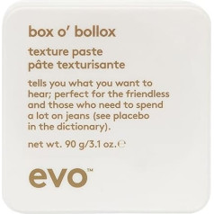 Evo Hair Wax Box O'Bollox Texture Paste, Texture Paste for Flexible Hold and Matte Effect, Pomade with Extremely Strong Hold for All Hair Types, Vegan, Sulphate-Free, 90 g