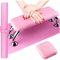 EBANKU Nail Arm Rest for Nails, Acrylic Nails with Table Mat, Elbow Pad, Microfibre Leather Nail Hand Rest Cushion for Nails, Soft Hand Cushion Footstool with Foldable Nail Art Hand Rest Pad