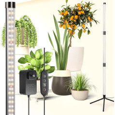 ZEBRAMOL Plant Light LED, 42 W Plant Lamp LED Full Spectrum with 3 Colours Grow Light and Timer 6/9/12H, 130 cm Height Adjustable for Large Plants, Gifts for Plants, Friends, Family (162 LEDs