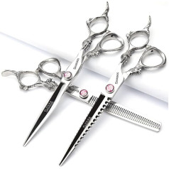 Hair Scissors Professional Hair Scissors Japanese Hair Scissors 440C Stainless Steel Rose Razor [Scissor Bag is a Gift (7 Inch, Pack of 3)