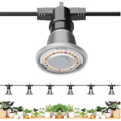 SANSI Plant Lamp LED Full Spectrum for Indoor Plants, IP54 Waterproof Plant Light Fairy Lights with 6 Pieces E27 12 W Grow Lamp Bulbs for Greenhouse, Seedling, Flowers, Vegetables (6.7 Metres)