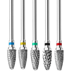 LATRAT 5 specifications, set of punte da fresa per unghie in acrilico, 2.35 mm, in tungsteno, by nail art, instruments per manicure e pedicure, per uso domestico