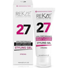 REKZE 27 Anti-Hair Loss & Hair Growth Stimulating Styling Gel Strong, Breakthrough With Capixyl, Argan Oil, Caffeine, Keratin, Proline For Men & Women, Strengthens Hair, Reduces Breakage
