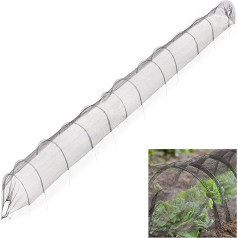 Relaxdays 7 Meters PE Mesh Plant Tunnel with Tunnel Arches Vegetables Strawberries Foldable Garden Tunnel Black