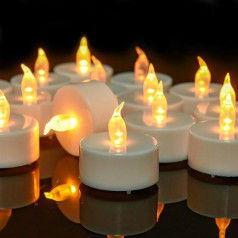 CANDLELAS Set of 100 LED Flameless Candles, Lifespan up to 200 Hours, You Can Be Wide Birthday, Halloween or Other Occasions (Warm Yellow)