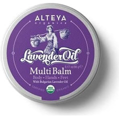 Alteya Organic Multi-Purpose Balm Lavender 90 g - USDA Organic Certified Pure Natural - Skin Care for Body, Hands and Feet Based on Therapeutic Grade Lavender Essential Oil