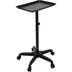 Hairdressing Trolley, Modern Hairdressing Trolley, Height Adjustable, Removable with Wheels, Work Trolley, Tattoo Table for School, Barbershop, 45 x 33 x 108 cm (Black)