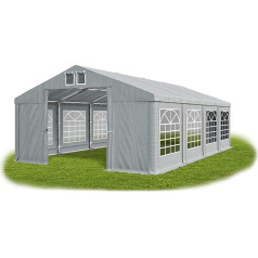 DAS COMPANY Party Tent 5 x 8 m Waterproof Grey Tent 560 g/m² PVC Tarpaulin All Year Round Garden Tent Winter ISD Tent Garage Winterproof Roof Tent Hard Shell Tent Garage Winter Tent Gazebo Pasture