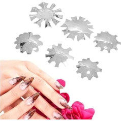 Pack of 6 Nail Art Edge Trimmer Nail Shape Cutter Clipper Styling Nail Stencil Tools for Nail Salons Spas Nail Schools Individual Manicure