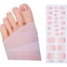 Toenail Stickers Full Nail Foils Semi-Cured Gel Toenail Strips Glitter Toenail Polish Strips Toenail Art Decoration