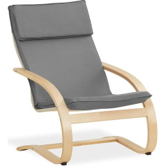 Homestyle4U 2405 Relaxing Chair Swing Chair with Armrests Swing Chair Living Room Relax Chair Cover Grey