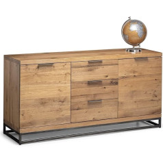 Julian Bowen Brooklyn Oak Gunmetal Sideboard