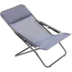 Lafuma Mobilier - Transabed Foldable Multi-Position Sun Lounger - Durable Batyline Fabric - Sun Lounger for Patio, Pool and Garden - 3 Positions, Highest Comfort, France - Blue Ocean