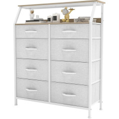 Yitahome Chest of Drawers with 8 Drawers, Fabric Drawers with Handles, Chest of Drawers with Sturdy Steel Frame, Durable, Light Grey