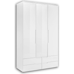 Stella Trading Spice - elegant wardrobe from Stella Trading with lots of storage space – versatile cupboard with hinged doors in white high gloss