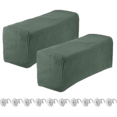 ‎Sourcing Map sourcing map Stretch Armrest Covers for Chair Sofa Couch Armrest Covers with Swivel Pin Furniture Protector Slipcovers for Sofa Chair Recliner (Green, 2 Pack)