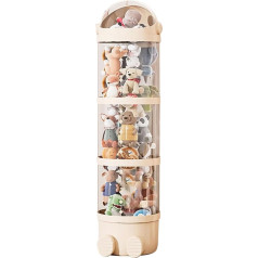 Generisch Stuffed Animal Storage, Toy Organiser Bucket, Clear Storage Tube, Soft Toy Organiser, Stuffed Animal Holder Holder Standing, Stackable Soft Toy Organiser Basket for Bedroom Nursery