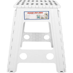 Chiciris Folding Step Stool, Living Dots Folding Step Stool, Non-Slip Foldable Chair for Adults (Ivory with Black Dots)