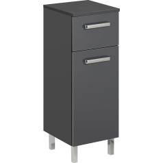Pelipal Quickset 311 Bathroom Cabinet Gloss Anthracite 30 cm Wide Base Cabinet with 1 Door, 1 Drawer and 1 Shelf