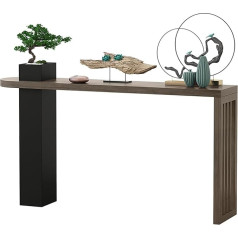 Generisch Rustic Industrial Sofa Console Table Entryway Modern Wooden TV Console Behind Couch Easy Assembly (Dark Brown)