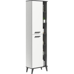 Xonox.home Rocket X54A2711 Tall Bathroom Cabinet in Front White Body White / Anthracite Grey 50 x 188 x 31 cm