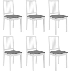 Tidyard Set of 6 Wooden Dining Room Chairs with Upholstery Kitchen Chairs Living Room Chair Set Solid Wood Dining Room Chair Set Grey