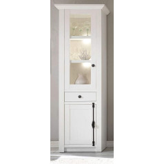 Guenstigeinrichten Hooge Display Cabinet Country House Style 63 x 207 cm Pine White