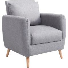 CLP Tilgard Upholstered Armchair with Armrests and Fabric Cover - Heavy Duty Lounge Chair with Wooden Legs