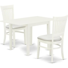 East West Furniture NDVA3-LWH-C Wooden Dining Set