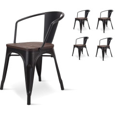 Kosmi Wooden Chair, Dark Black, One Size
