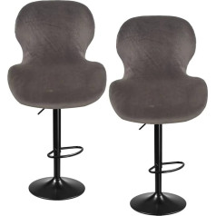 XGANGM Velvet Bar Stool Covers, Rotatable with Backrests, Stretch Chair Cover, Set of 4/2, Cover for Curved Chair Cover, Modern Dining Room Bar Stool Covers, Brown, B, 2 Pieces