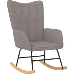 Vidaxl Rocking Chair, Relaxing Chair, Living Room Chair, Recliner Chair, Upholstered Chair, Taupe Fabric