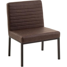 Woodkings Wingston XXL Chair, Heavy Duty Chair up to 250 kg, Faux Leather, Brown, Ideal for Dining Room, Office, Waiting Area, Stable