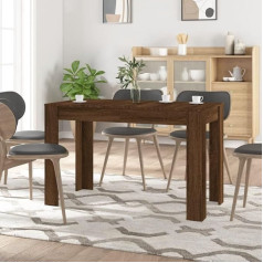 Willood Dining Table Minimalist Style Dining Room Table Kitchen Table Dining Room Kitchen Brown Oak Look 120 x 60 x 76 cm Wood Material