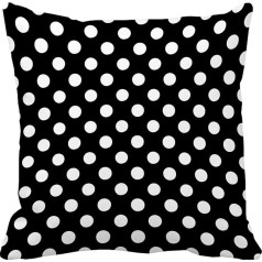 Leaveland Kissenbezug mit schwarzen und weißen Punkten, 50,8 x 50,8 cm, dekorativer weicher Baumwoll-Polyester, quadratisch, für Herbst, Winter, Weihnachten, Heimdekoration, Sofa, Standardgröße