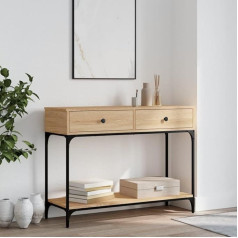 Tidyard Console Table Console Desk Hallway Living Room Table Storage Table Sofa Table Side Table Wall Table Dressing Table Decorative Sonoma Oak 100 x 34.5 x 75 cm Wood Material