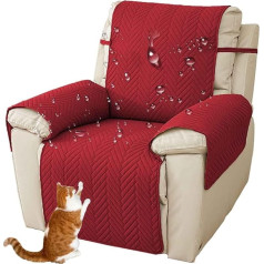 HLTQL Armchair Protector for Recliner Chair, Waterproof, Non-Slip, 50 cm, 200 cm, Armchair Protector with Armrest, Armchair Cover, Armchair Throw, Recliner Chair with Adjustable Straps (A)