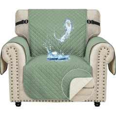 ‎Ystyle Ystyle Sofa Cover 1 Seater - Waterproof Sofa Cover with Armrests, Sofa Protector Non-Slip Sofa Throw, Couch Cover, Sofa Protection, Sofa Cover Protector for Pets, Cats, Dogs, Light Green