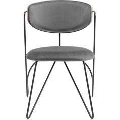Modway Prevail Mid-Century Performance Velvet Dining Chair Metal Frame with Hairpin Legs Textile Black/Grey Dining Chair
