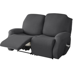 Highdi Stretch Cover for Recliner Chair, Complete Armchair Protector, Stretch Relaxing Chair Covers, Plain Elastic Armchair Cover for TV Chair, Lounger, Armchair (Dark Grey, 2 Seater)