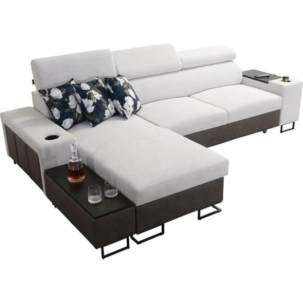 All4All Melani I Mini Corner Sofa, Sofas with Bed Function, Furniture, Couch, Corner Sofa, Modern, Sofa Bed with Ottoman, Sfaeck, Living Landscape 26 (Left)