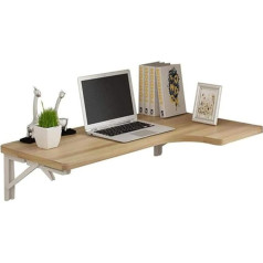 Generisch Klappbarer Computertisch zur Wandmontage, mit Tropfenblättern, platzsparender Wandschreibtisch, schlichtes und modernes Design, 100 x 60 x 40 cm