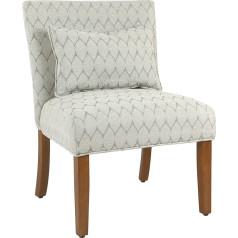 Homepop Kinfine Parker Accent Stuhl und Kissen, Braun und Grau