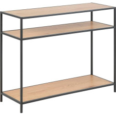 Ac Design Furniture Jörn Rectangular Console Table with 2 Shelves, Wild Oak Shelves and Black Metal Frame, Versatile Living Room Furniture, Small Room Furniture, Tidy Home Office