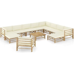 Festnight Garden Lounge Furniture, Patio Garden Furniture Set, Bamboo Garden Lounge Sofa, Outdoor Couch Set, Garden Sofa Set, Patio Furniture, 12 Pieces