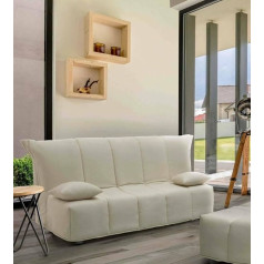 Talamo Italia Talamo Allegra 3 Seater Sofa Bed, 100% Made in Italy, Sofa for Living Room with Trolley Opening, Padded Fabric, Includes Cushion, 165 x 90 x 85 cm, Beige