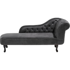 Beliani Retro Chesterfield Style Faux Leather Right Side Dark Grey Nimes