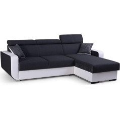 Mb-Moebel Pedro Corner Sofa with Sleeping Function, Corner Couch with Bed Box, Sofa Living Landscape, L-Shape, Upholstered