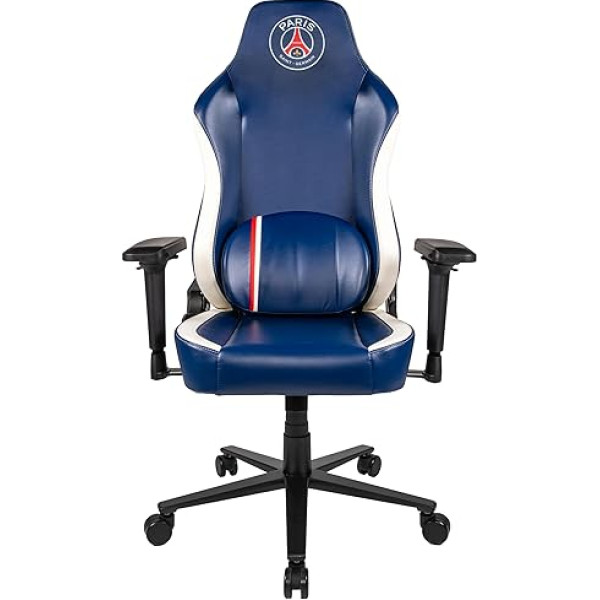 Konix PSG Gaming-Bürostuhl - Sitzneigung von 150° - Glattes Polyurethan-Leder - Metallbasis - 4D verstellbare Armlehnen - Blau